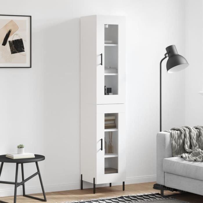 VidaXL Buffet haut Blanc 34,5x34x180 cm Bois d'ingénierie 3199433