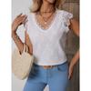 Summer New Lace Splicing, Women's Fashion Thin Section V-neck Pullover Shirt Tops Outside