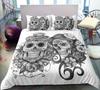 3D Skull Head Bedding Set Bedding Bedding Bedding Cover and Pillow Case 2/3 Pieces Single/Double Bed Washable and Quick Drying Bedding
