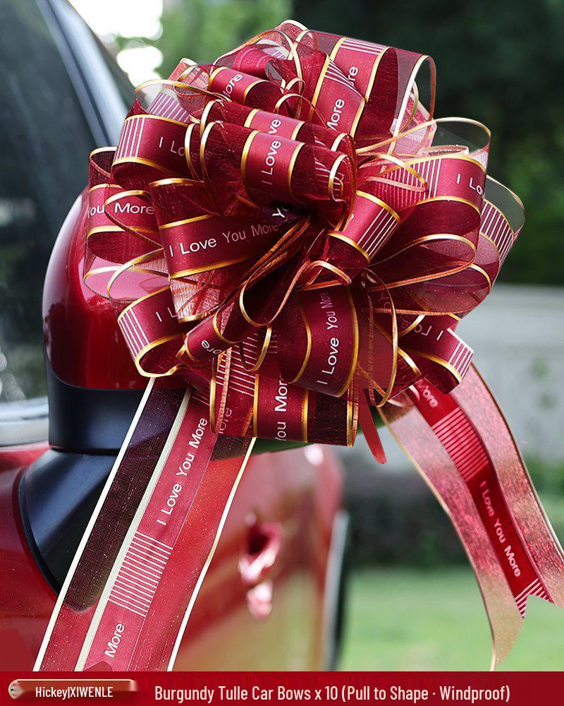Wedding Car Decoration Set: Ribbon & Flower Kit