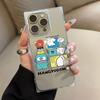 Clear Square Back Tube Case Protection For iPhone 15 Plus 13 11 16 ProMax 14 Pro Max 12 Anti-Oxygen,English Ugly Fish Pattern Casing