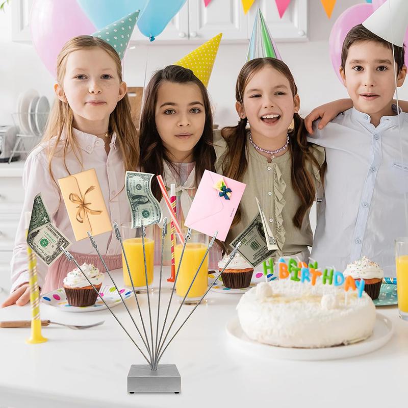 Foto Würfel Basis, 8-Zweig Geldbaum Gutscheinkartenhalter mit Klemmen, Bilderständer für Weihnachten, Hochzeit, Gruß, Geburtstag