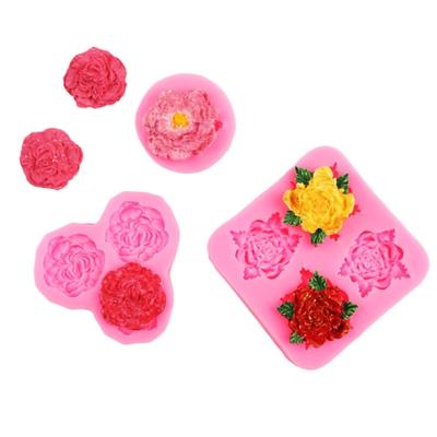 Chocolate Candy Flower Fondant Mold Flowers-Shape Silicone Mold Gypsum Ornament Baking Fondant Mold Cake-Decor DIY Tool