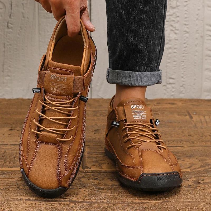 Men's Boots Trend Spring Summer Styles Retro Lace Up Loafers Fashionable Versatile Commuting Men's Sports Shoes Platform Boots