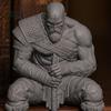 Battle Suit Figure 3D Printed Warrior Statue, Nordic Mythology Figurine with Desk Decor Weapon, Collectible Ornament for Home Office Decoration