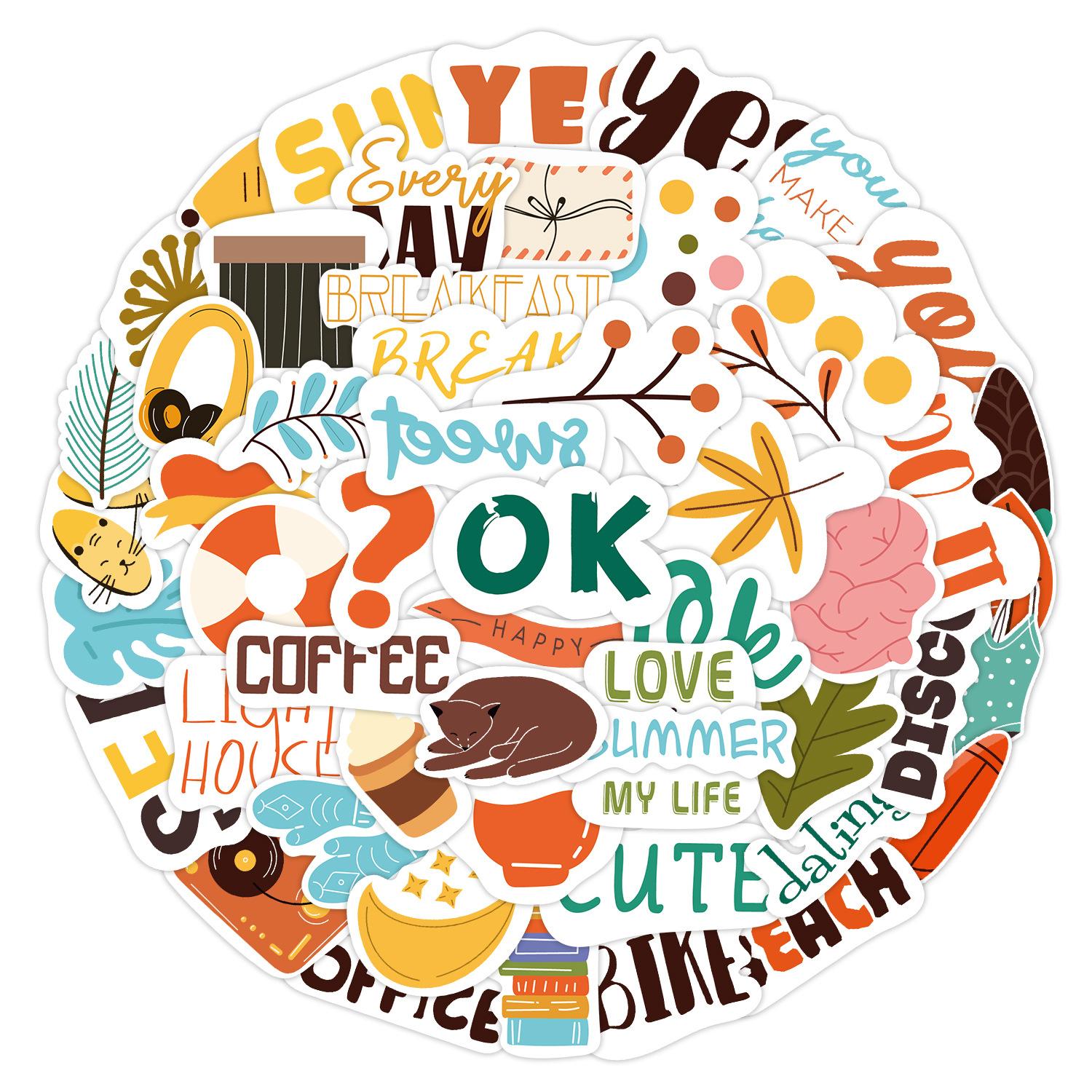 

50 Plan Stickers Doodle Stickers Suitcase Car Notebook Skateboard Water Cup Waterproof Decorative Stickers