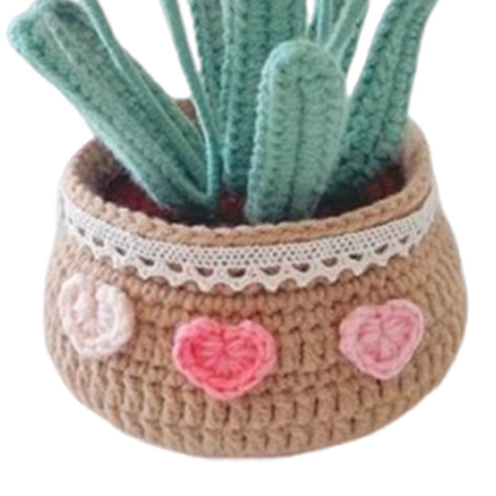 DIY Flower Potted Crochet Kit with Video Tutorials Hand-Knitted Cute Plant Wear Resist for Home Room Decor Desktop Ornament
