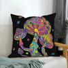 Houbový polštář Psychedelický Vintage Rostlinný Květinový Pohovka Dekorativní Polštář 45x45cm Čtvercový Povlak na Polštář Domácí Dekorace