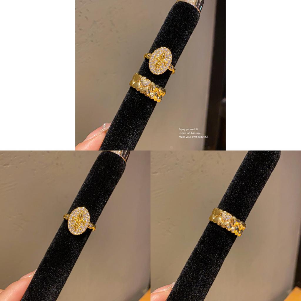 Geometric Openstyle Goldplated Zircon Ring For Women Fashion Jewelry
