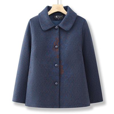 Autumn and Winter Woolen Coat Female Old Lady Woolen Age 0 Velvet Lapel Top
