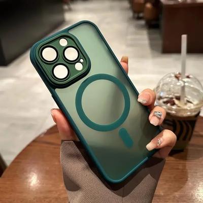 For Magsafe Matte Clear Magnetic Case For iPhone 15 14 Plus 13 12 11 Pro Max Lens Protection Wireless Charging Shockproof Cover