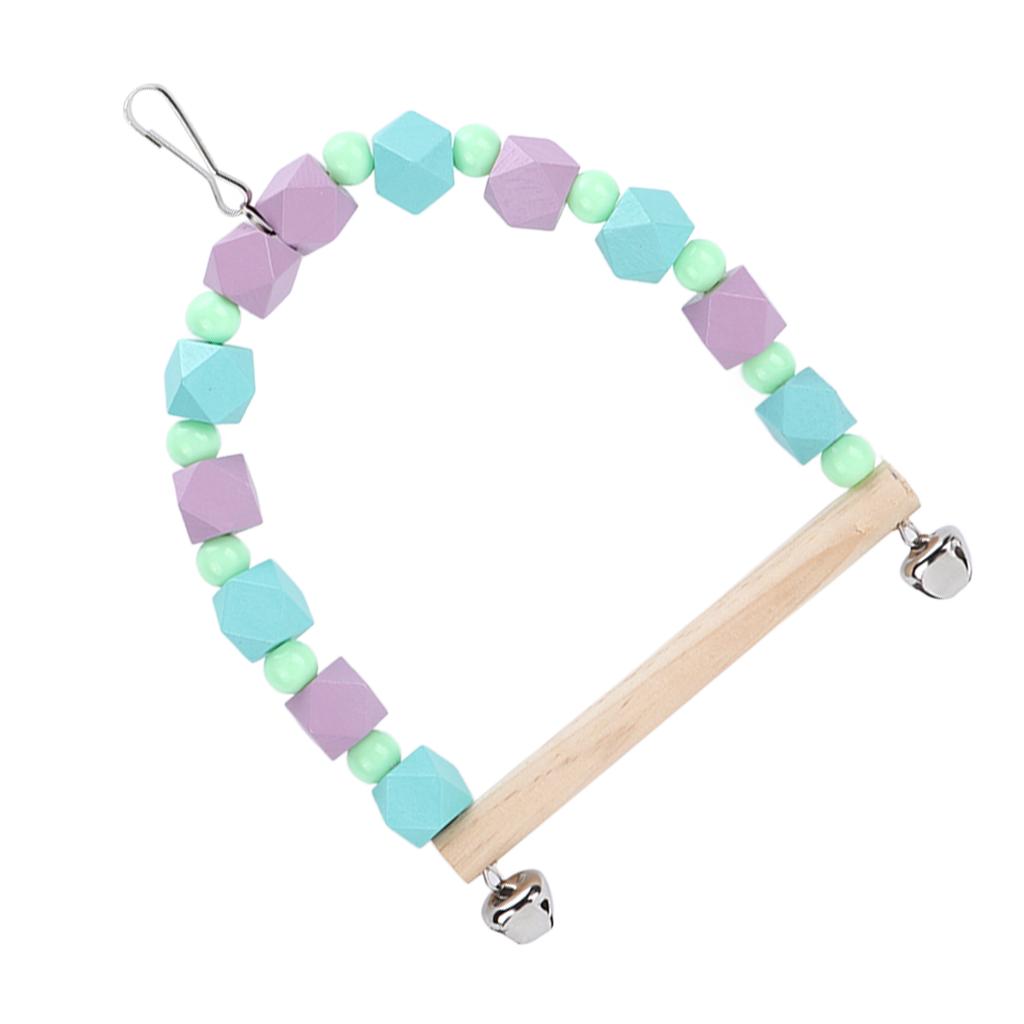 Papageienfarbige Holzklotzschaukel Natürliche Bunte Holzvogelschaukel für Kleine und Mittelgroße Papageien