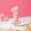 Pink Macaron Foam Number Candles 0-9 for Girls' Birthday Cake Decoration