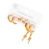 Popular Snake-Shaped & Heart Titanium Steel Stud Earrings Set for Women - Six-Piece Light Luxury Stainless Steel Ear Jewelry
