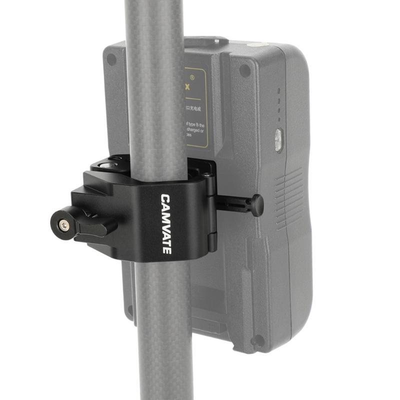 V-Mount Akku-Klemme mit 25-35mm Stangenklemme, Schnellwechseladapter für DSLR-Kamera-Akku Foto Studio Zubehör