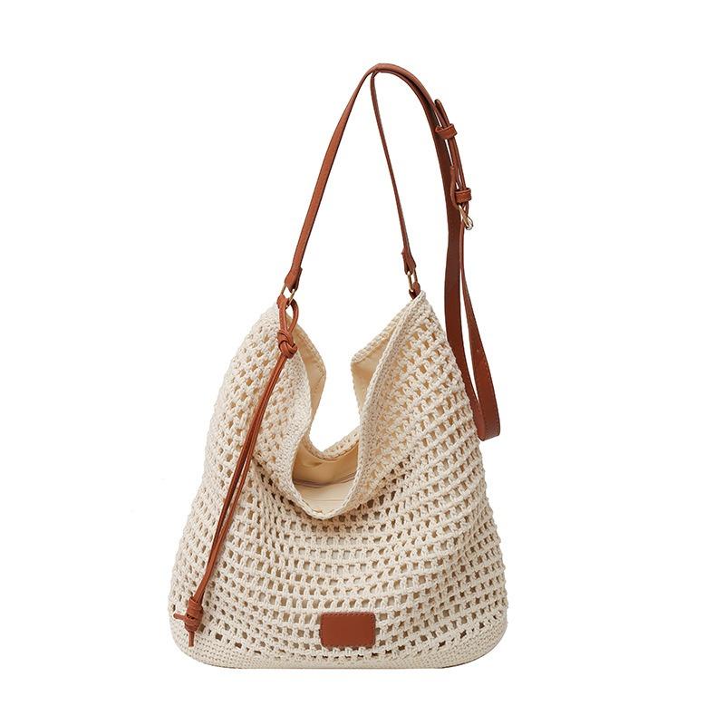 Nischen-Strandtasche im Küstenurlaubsstil, Damen-Sommer, neu, gewebte Tragetasche mit großem Fassungsvermögen