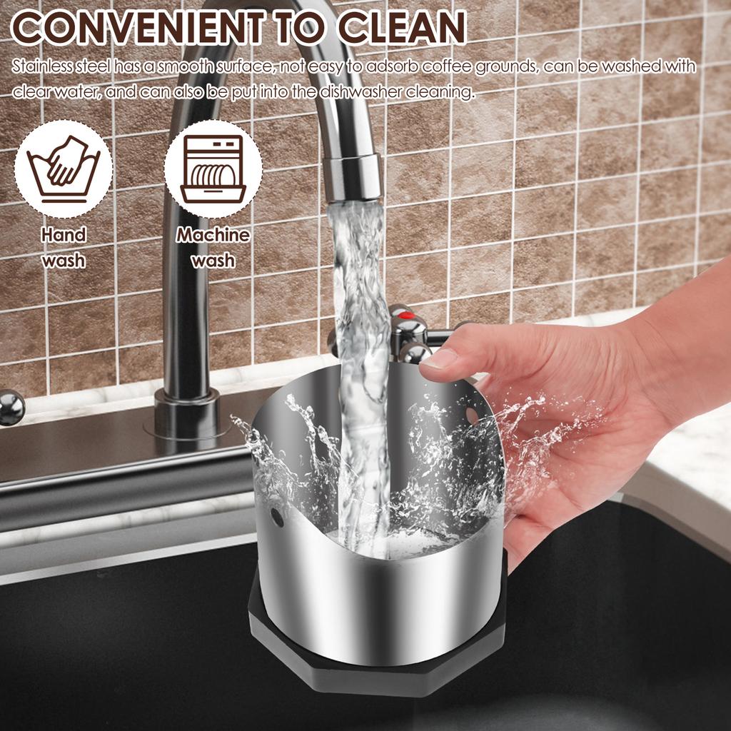 1Pc Coffee Knock Box 750 ML Stainless Steel Espresso Knock Boxes Non Slip Coffee Grounds Knocks Box for Cafe Kitchen Accessories