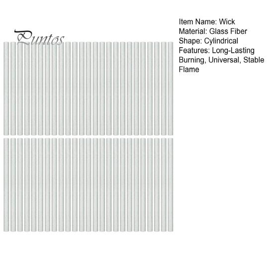 50 Pcs Lighting Torches Wick Glass Fiber Wicks Replacement Long-Lasting Clean Burning Wick for Torches Lanterns Bottles