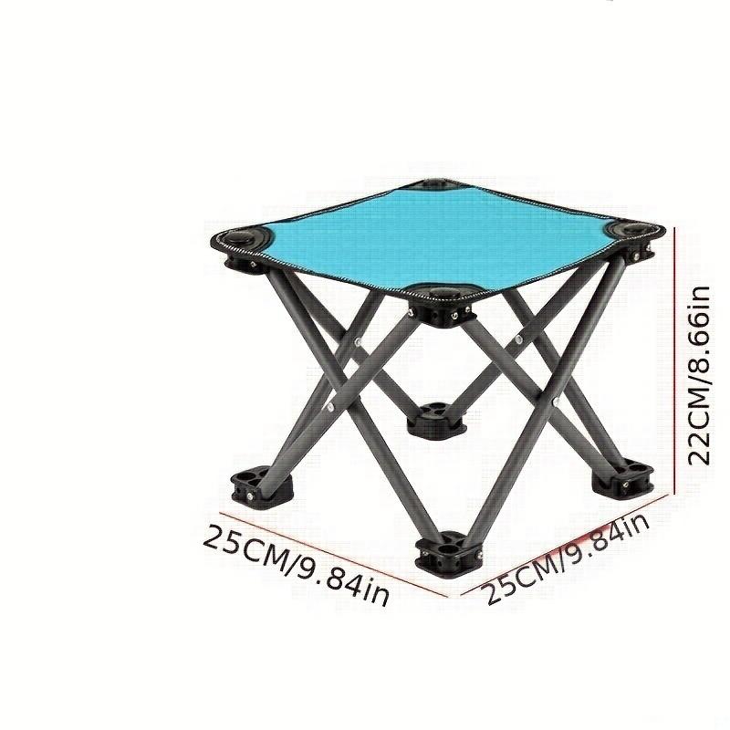 1Pc Outdoor Folding Chair, Portable Mazar Household Small Stool Bench, Camping Self-driving Travel Equipment, Multi-functional Four-corner Stool