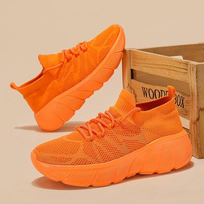 Women Sneaker Knit Comfortable Thick Sole Casual Shoes Breathable Stylish Sports Women Tennis Shoes Female Shoes Plus Size Men