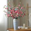 2pcs New Camellia Simulated Flower Long Branch With Fake Leaves Artificial Flower Wedding Home Table Decor Flores Artificiales