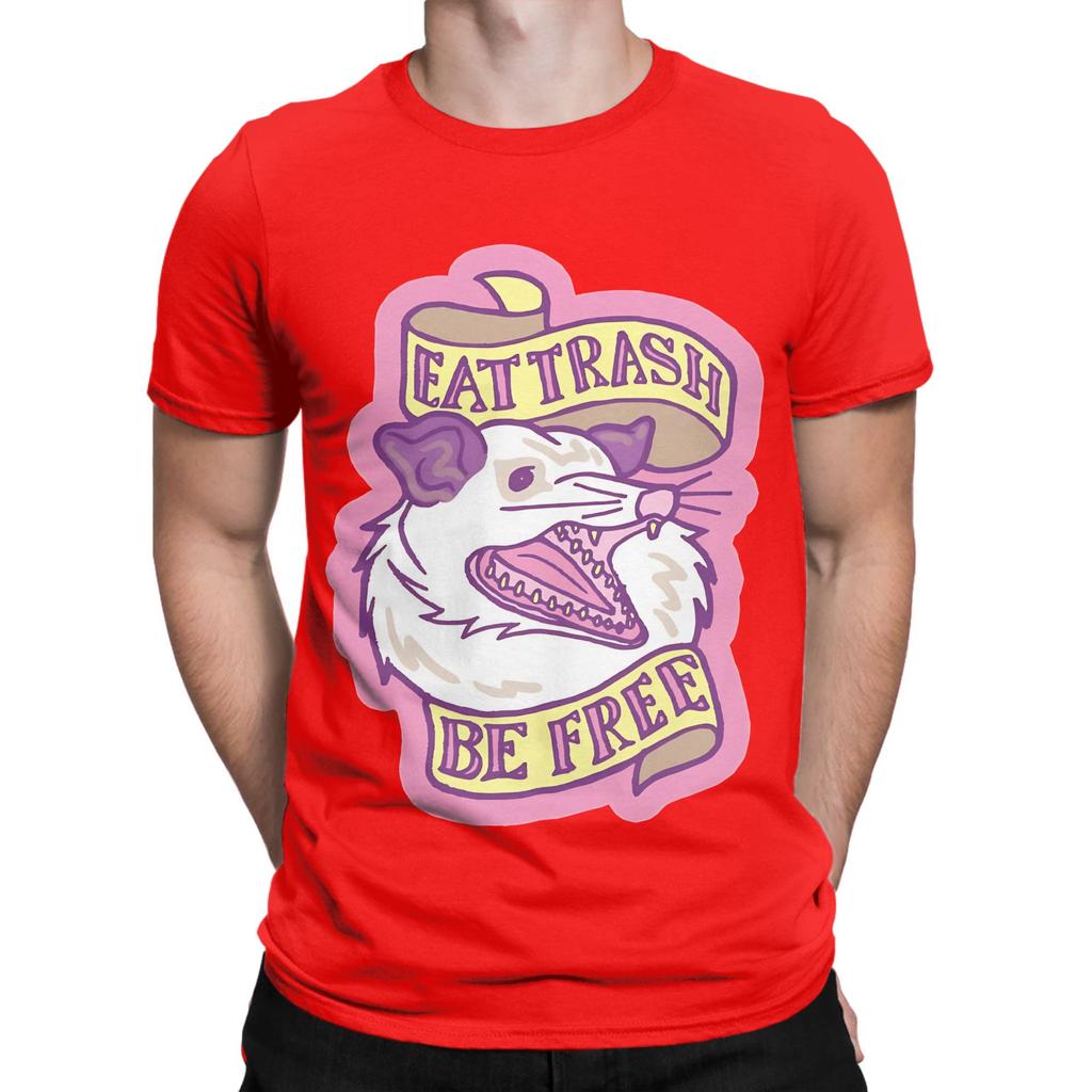 Possum Eat Trash Be Free Graphic Funny 100 Cotton TShirt Possum Tops Tees For Unisex