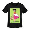 T-shirt Felice Heidi da Donna a Manica Corta Girocollo Abbigliamento Cotone Magliette Estive Streetwear