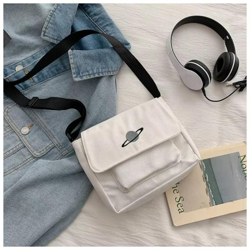 

Casual Collage Student Messenger Bag Women Small Bag Canvas Shoulder Bag For Women Print Crossbody Bags Bolsas Sac