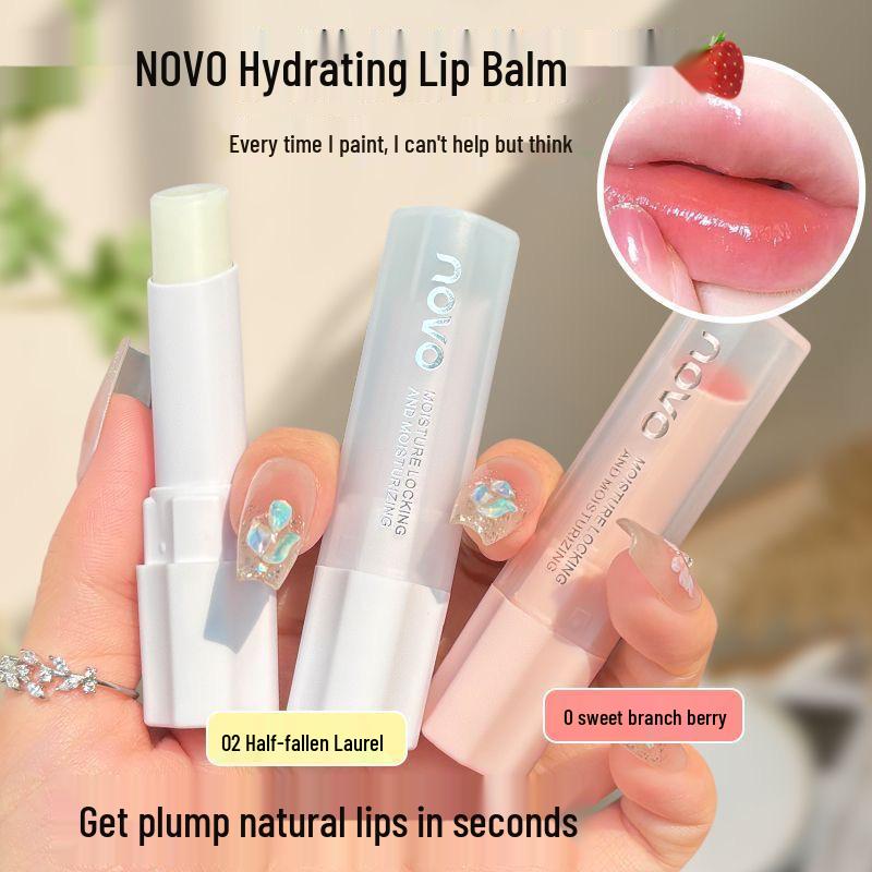 NOVO Lip Balm: Moisturizing Lipstick for Long-lasting, Natural Color; Prevents Chapping, Reduces Lip Lines, Non-Greasy Primer for Students.