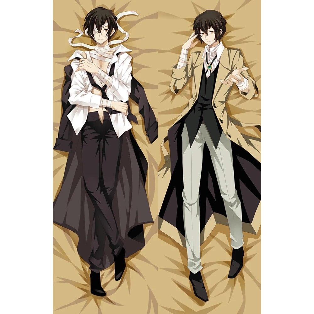 

50*180cm Anime Bungo Stray Dogs Dazai Osamu Dakimakura Hugging Body Pillow Case Home Bedding Pillow Cover Peach Skin