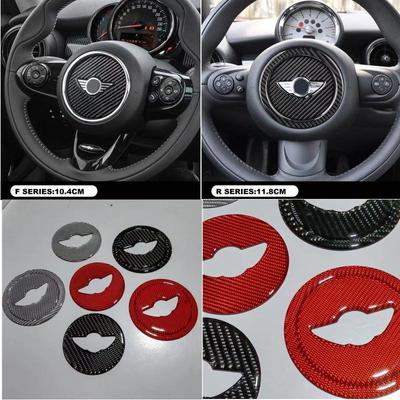 Car Accessories For Mini Cooper F54 F53 F55 F56 R60 R57 R58 R55 R56 Steering Wheel Carbon Fiber Emblem Badge Sticker Decor Decal