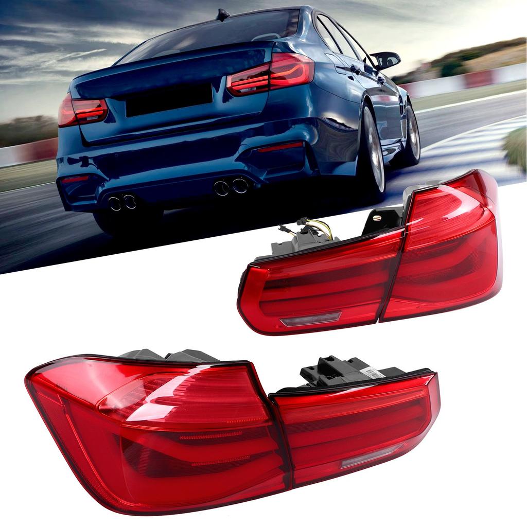 Full LED Dynamic Tail Lights Red Lens Fit for 3 Series F30 M3 F80 2012‑2019