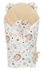 Baby wrap VELVET cappuccino with beige hedgehogs