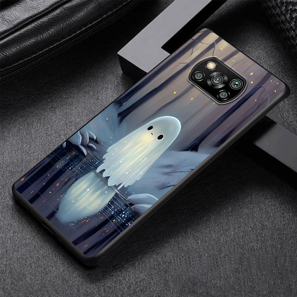 

Эстетический милый чехол с изображением призрака для Xiaomi Poco X5 X3 NFC M5s F3 M4 M3 M2 Pro, черный силиконовый мягкий чехол для телефона Xiaomi Poco X5