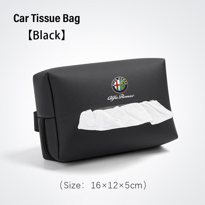 Car Leather Tissue Bag Tissue Storage Wrap For Alfa Romeo Giulietta Mito 159 Giulia Stelvio 156 147 Tonale Brera Disco Volante