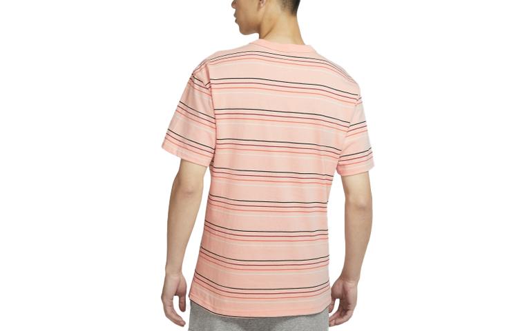 Nike T Shirts Men's Pink Crew Neck Moderate Straight Fit DB6532-800