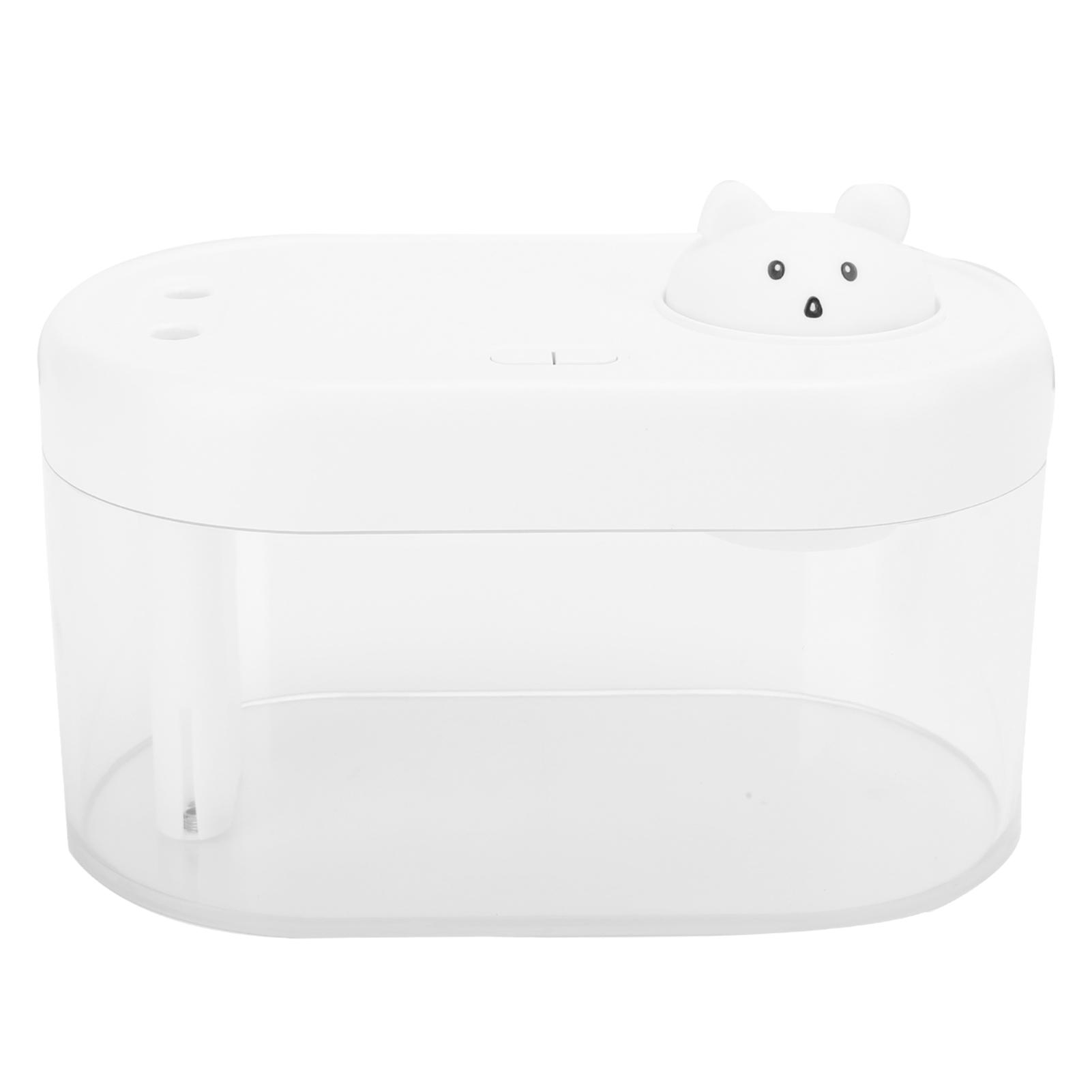 1L Portable Mini Mute Desktop Double Spray Humidifier with Ambient Night Light for Home OfficeWhite