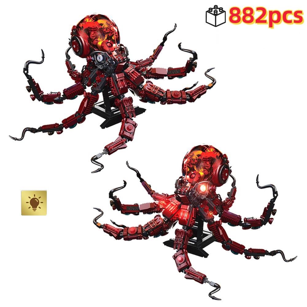 

Non-Toxic Mechanical Octopus Building Blocks Construction Set Creative Diy Tabletop Decorations For Children Birthday Christmas Gifts no box