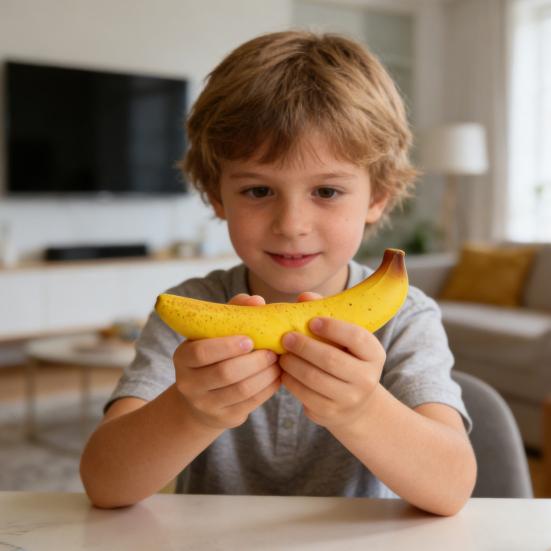 Slow-Rising Ripe Banana Squeeze Toy Soft TPR Fidget for Stress Relief Realistic Fruit-Themed Decompression Gadget for Kids Adults Portable Novelty