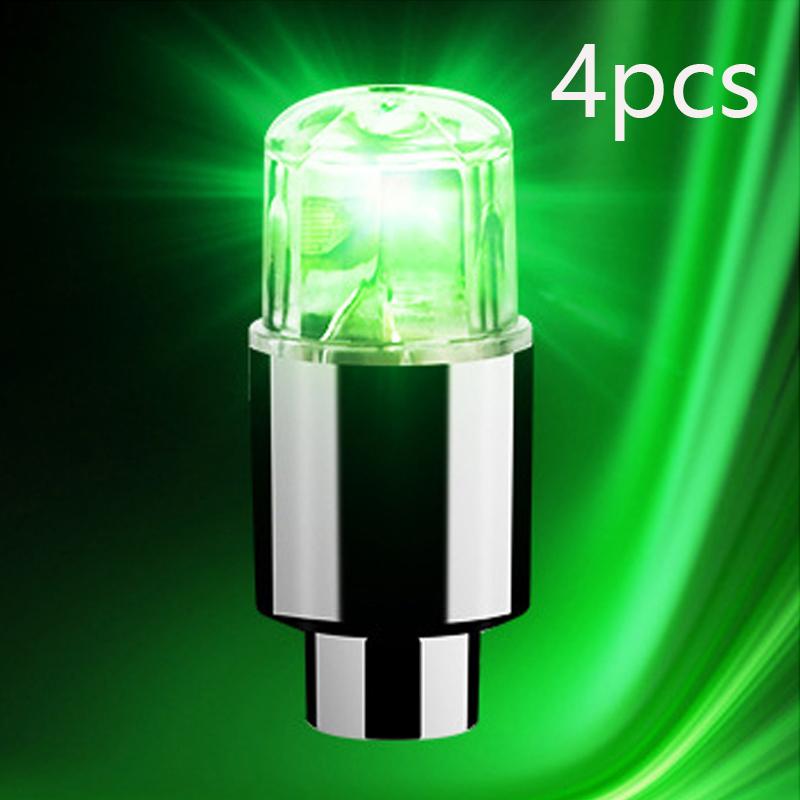 2/4PCS Wheel Lights Cap Car Moto Bike Wheel Tire Tyre Air Valve Stem LED Light Neon Valve Cap Lamp Tire Hub Colorful Flashing