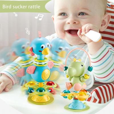 Bebek Çıngırak Oyuncakları Vakumlu Bebek Yüksek Sandalye Oyuncakları Etkileşimli Bebek Tepsisi Oyuncağı Kuş Dinozor Emici Bebek Çıngırakları İnce Motor Becerilerini Güçlendirir