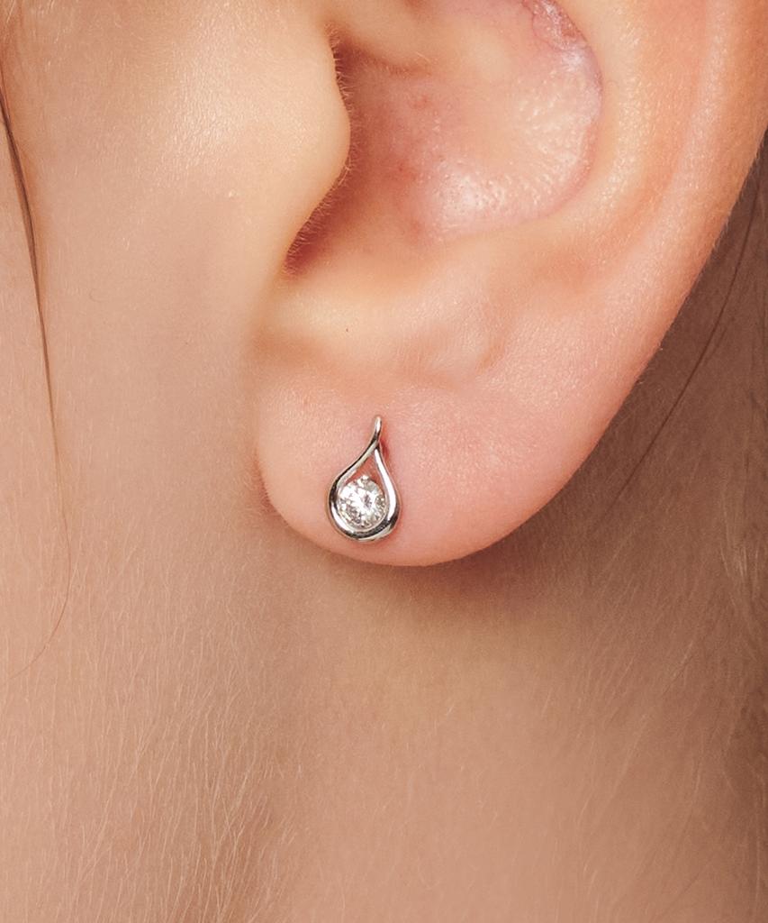 Loveenb [14K Gold] Detail Lab Diamond Earrings