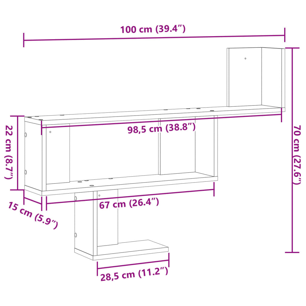 Modernes Kreatives Design Einfaches Leistenregal, Wohnzimmer Dekorative Leiste Aufbewahrung, Eingangsablage, 100x15x70 Cm