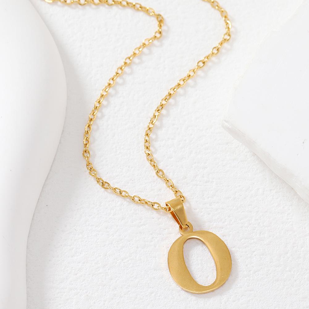 Polished Stainless Steel Alphabet Necklace - Women's Daily Wear Clavicle Chain