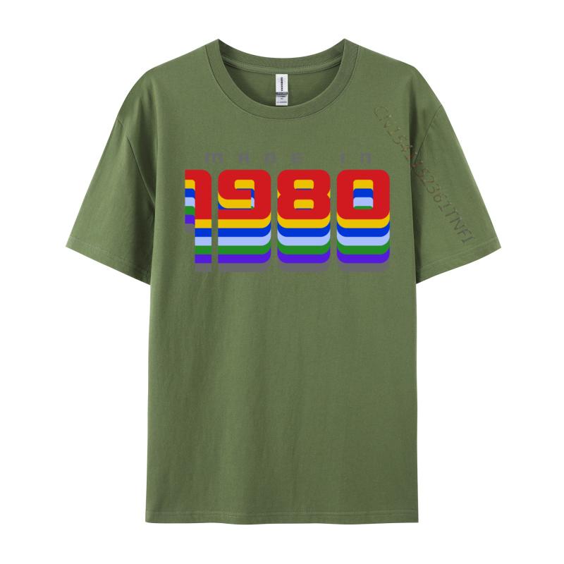 Made In 1980 40th Birthday Cotton Casual Tops Shirt 2024 Newest Student T Shirts Casual Autumn Tshirts