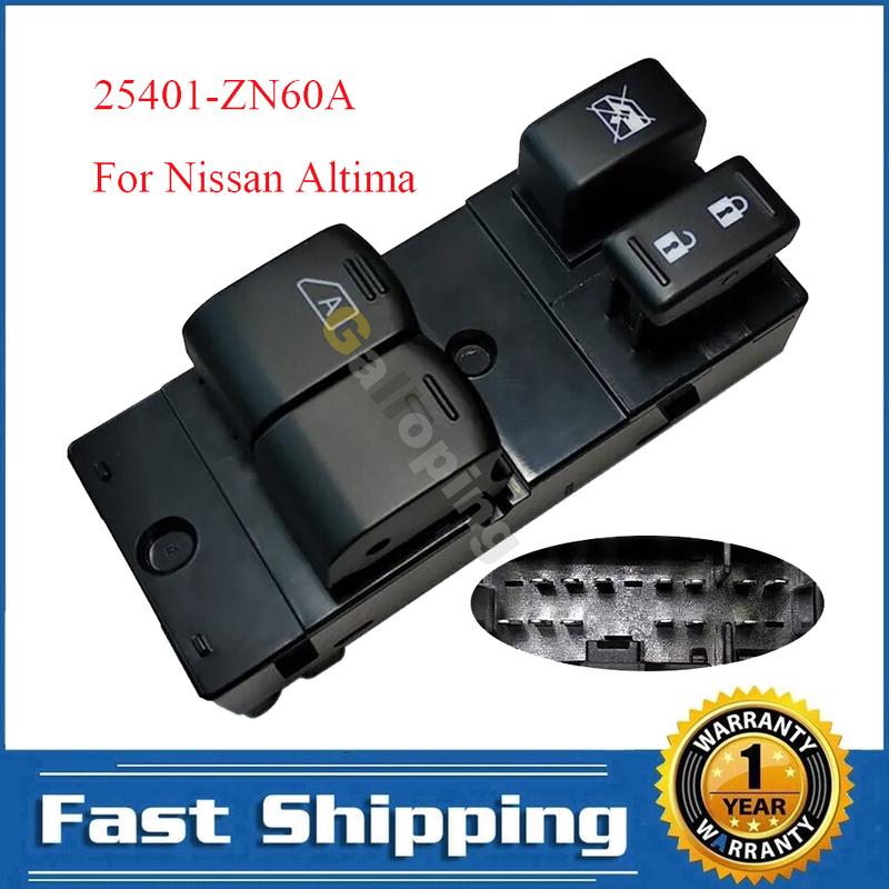 Front Left Power Master Window Switch Control Regulator Button for Nissan Altima 2 Door 2008 2009 2010 2011 2012 25401-ZN60A