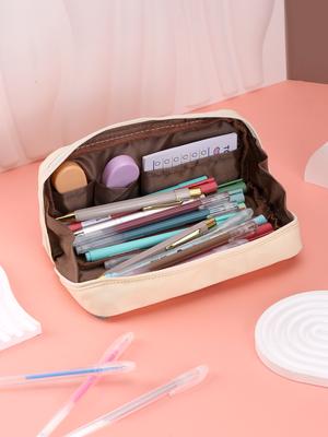 White Basic Pencil Case Back To School Pencil Cases Large Capacity Durable Pencil Pouch Trousse Stationery Bag Pencil Case
