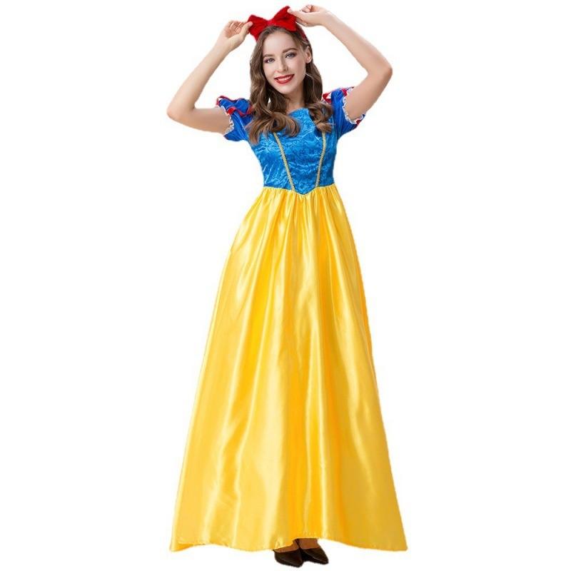 2022 Whimsical Adult Snow White Halloween Dress Made With Soft Polyester Blend Fabric