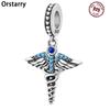 925 Silver Health Symbol Pendants Bracelet Charms Fit Women Jewelry Party Beads DIY Fine Gifts Accessories
