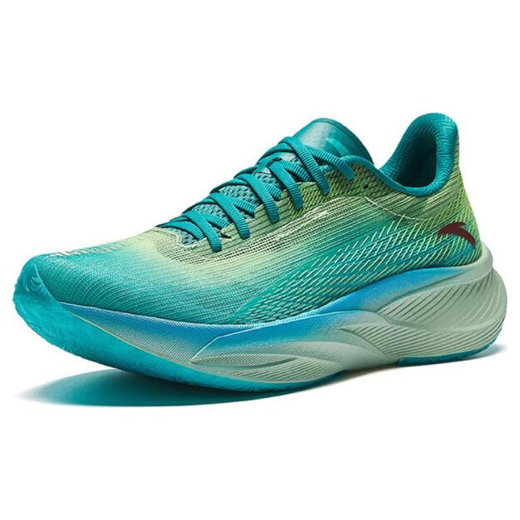 New Anta Slip Resistant Breathable Low Top Long Distance Running Training Sprint Marathon Running Shoes Men's Green Blue 112455563-6